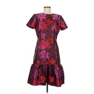 NEW BIGIO COLLECTION women's floral mini dress in pink/black